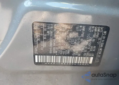 2021 Nissan Rogue Platinum Intelligent Awd из США, поврежденный, VIN JN8AT3DD4MW316499